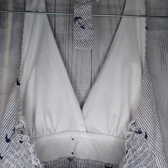 Lucy Love Blue and White With Anchors Halter Style Top - Picture 8 of 12